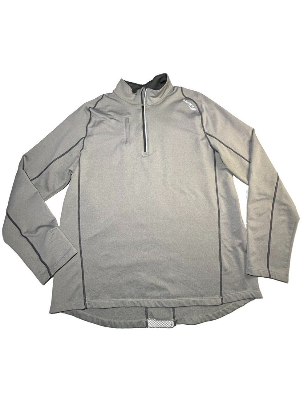 Saucony Pullover Mens Large Gray 1/4 Zip - Reflective Running Jacket
